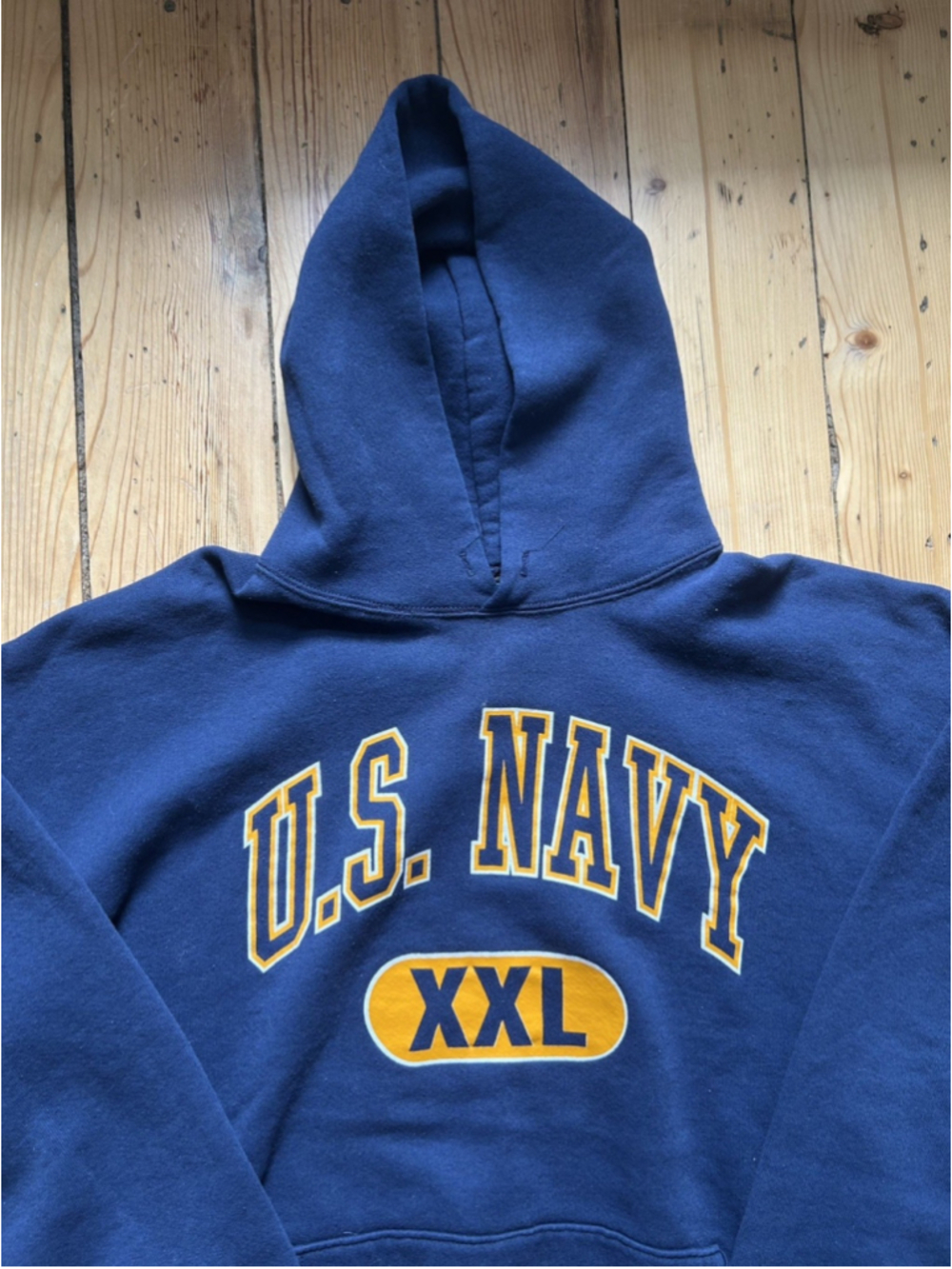 Vintage US Navy Hoodie Mens XL Blue Navy Military 90s - Picture 3 of 6